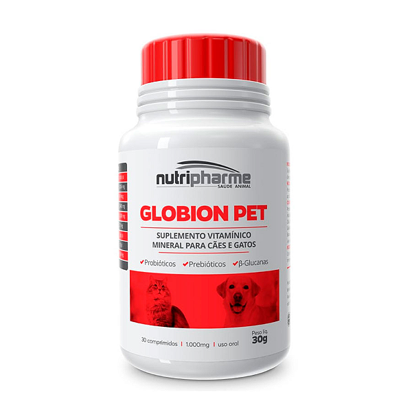 Globion Pet Suplemento p/ Cães e Gatos c/ 30 comprimidos