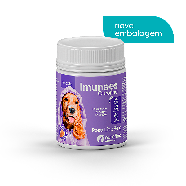 Imunees Snacks Suplemento Zinco Betaglucano p/ Cães 30 tabletes