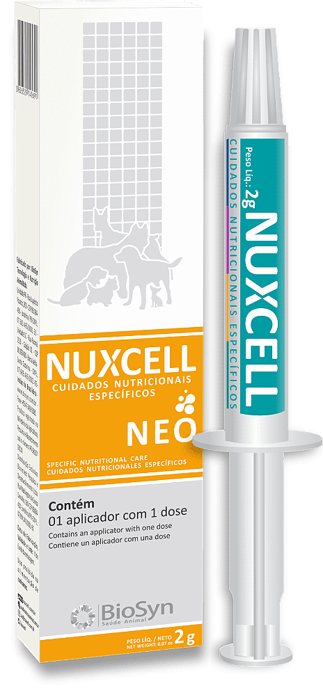 Nuxcell Neo Suplemento Probiótico Vitamínico p/ Cães 2 g. 1 Aplicador c/ 1 dose
