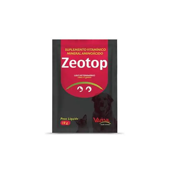 Zeotop Carvão Ativado p/ Cães e Gatos Sachê c/ 10 g