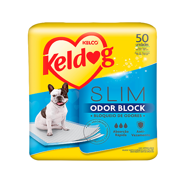Tapete Higiênico Keldog Slim Odor Block 80x60 50 Unidade