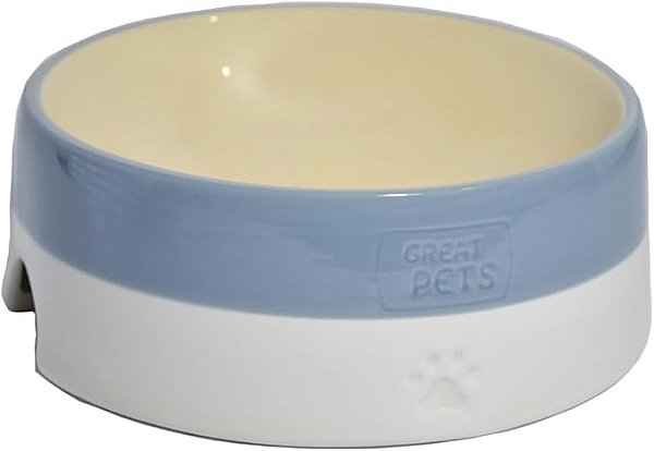 Comedouro de Cerâmica Fundo Curvo Azul 500 ml