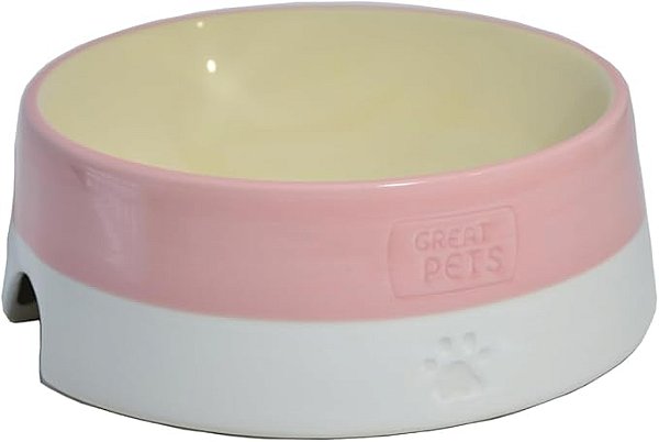Comedouro de Cerâmica Fundo Curvo Rosa 500 ml