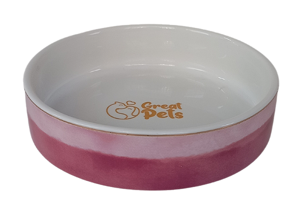Comedouro de Cerâmica Pincel Rosa 250 ml