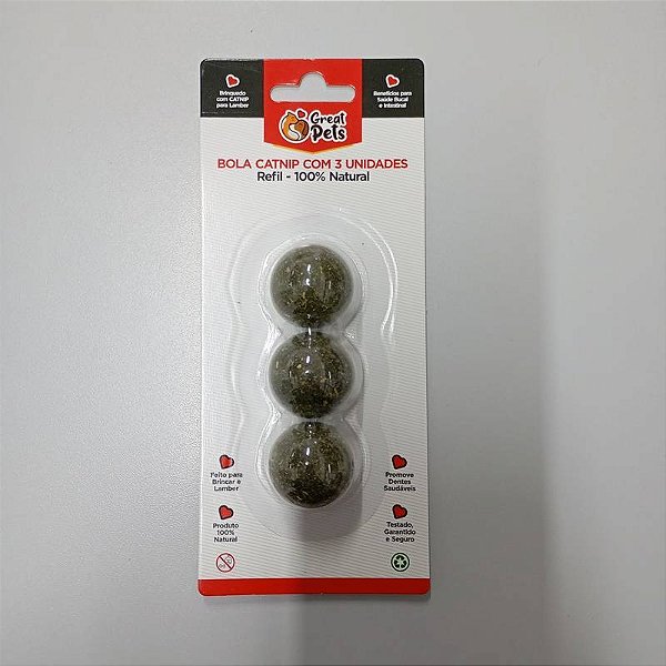 Refil Bola Catnip c/ 3 unidade
