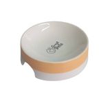 Comedouro de Cerâmica Cães e Gatos Fundo Curvo Cor Laranja 200 ml