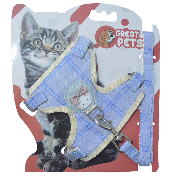 Peitoral para Gatos Azul Claro | G