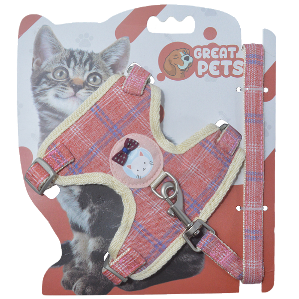 Peitoral para Gatos Jeans Rosa | G
