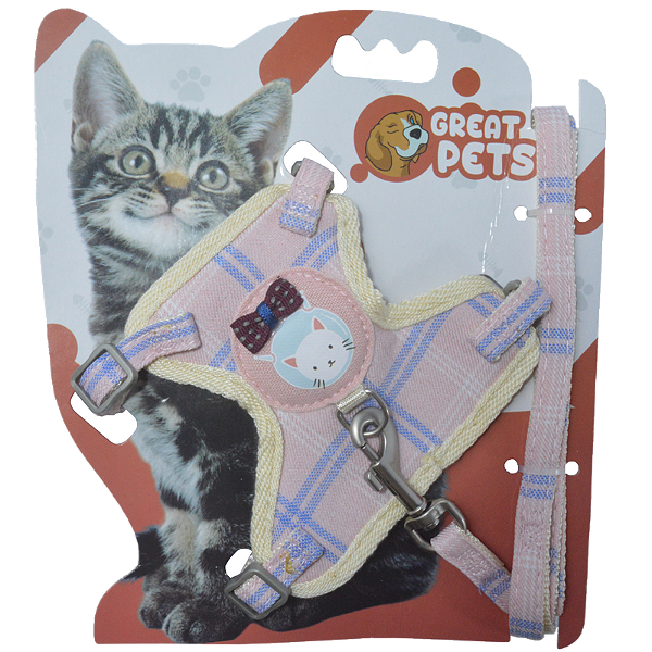 Peitoral para Gatos Rosa Claro | M