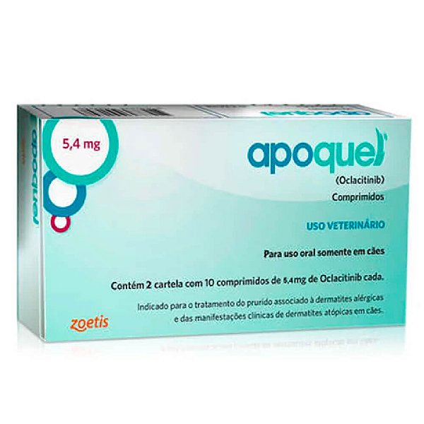 Apoquel Dermatológico Oclacitinib p/ Cães c/ 20 Comprimidos - 5,4 mg