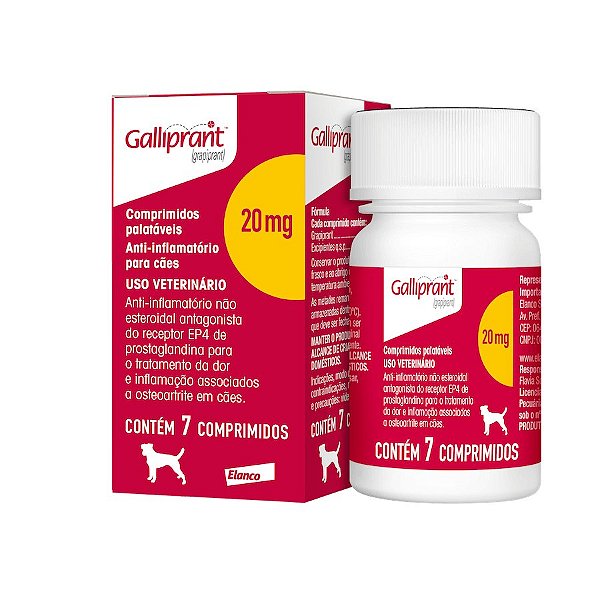 Galliprant Anti-inflamatório Não Esteroidal e Analgésico c/ 7 Comprimidos