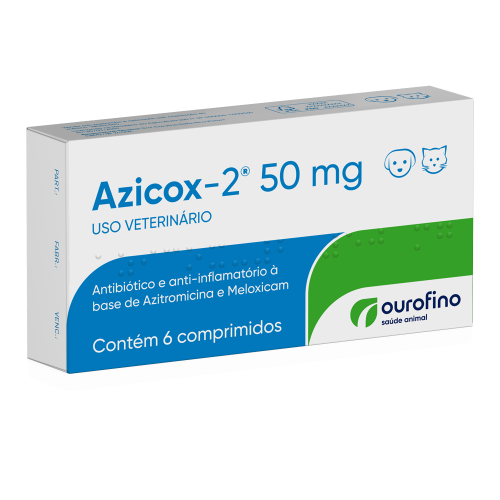 Azicox-2 Antibacteriano Anti-inflamatório Não Esteroidal Azitromicina Meloxicam c/ 6 comprimidos