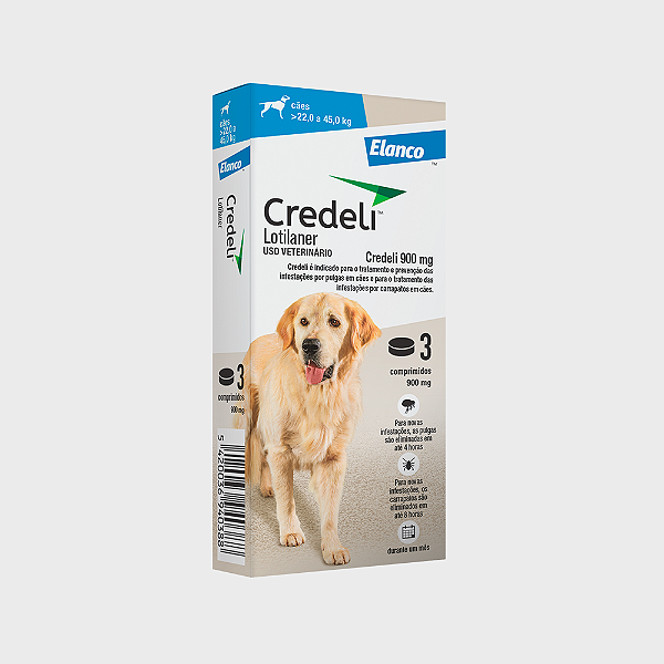 Credeli Ectoparasiticida Lotilaner 900 mg p/ Cães de 22 a 45 kg