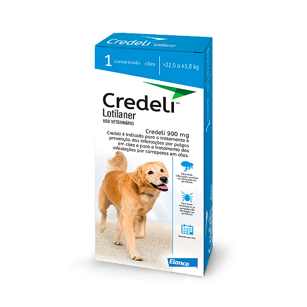 Credeli Ectoparasiticida Lotilaner 900 mg p/ Cães de 22 a 45 kg