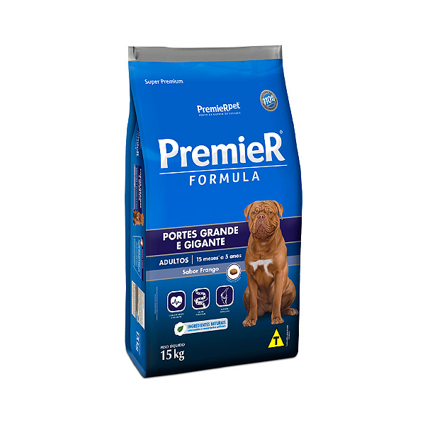 Ração Premier Formula p/ Cães Adultos Porte Grande e Gigante Sabor Frango
