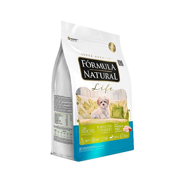 Ração Formula Natural Life p/ Cães Filhotes Mini e Pequeno Sabor Frango e Maçã 2,5 kg