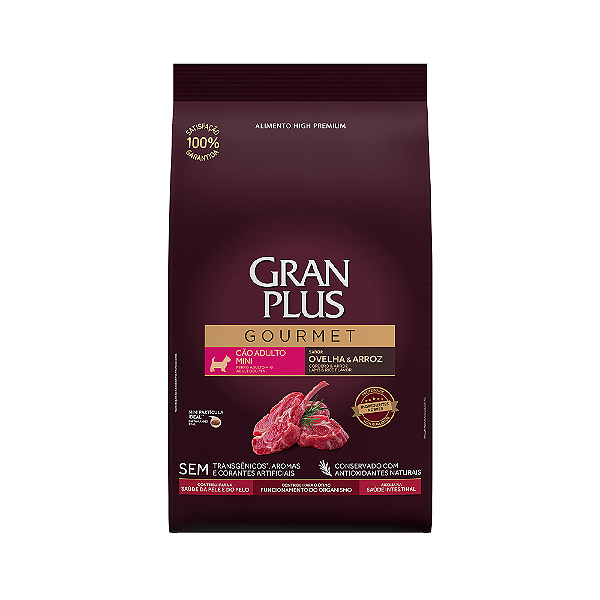 Ração Gran Plus Gourmet Cães Adulto Porte Pequeno e Mini Sabor Ovelha