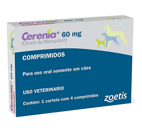 Cerenia Antiemético Citrato de Maropitant p/ Cães 60mg c/ 4 comprimidos