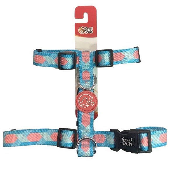 Peitoral H Estampada Azul / Rosa P
