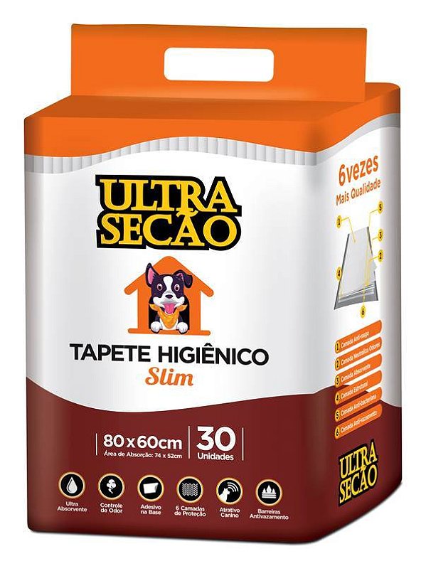 Tapete higiênico Ultra Secão Slim com 30 unidades