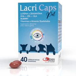 Lacri Caps Pet Suplemento p/ Cães e Gatos Luteina Zeaxantina Ômega 3 ( Auxilia na Lubrificação e Saúde Ocular)