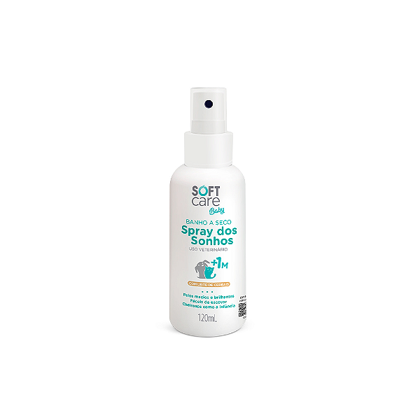 Banho a Seco Soft Care Baby Spray dos Sonhos p/ Cães e Gatos Filhotes  120 ml
