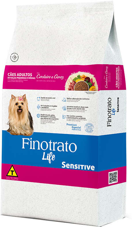 Ração FinoTrato LIFE SENSITIVE Cordeira p/ Cães Pequeno e Média 3 kg