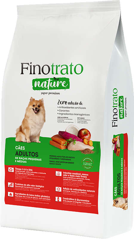Ração FinoTrato NATURE p/ Cães Adulto Pequeno Grande 10,1 kg