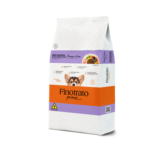 Ração FinoTrato PRIME Frango p/ Cães Filhotes Pequena Média 10,1 kg