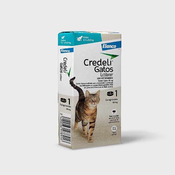 Credeli Ectoparasiticida p/ Gatos de 2,1 a 8,00 kg c/ 1 comprimidos de 48 mg