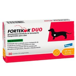Fortekor Duo Vascular, Inotrópico p/ Cães 1,25 + 2,5 mg c/ 30 comprimidos