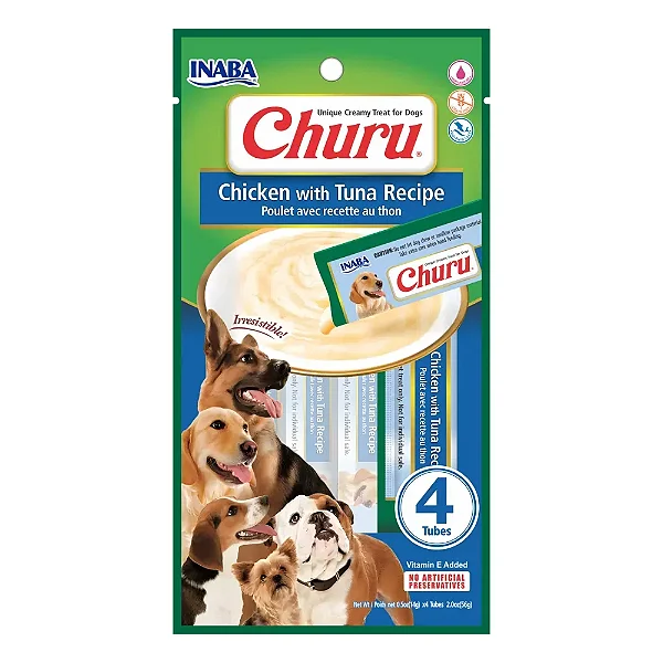 Patê Churu Frango com Atum p/ Cães 4 Unidades de 14 g