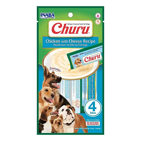 Patê Churu Frango com Queijo p/ Cães 4 Unidades de 14 g