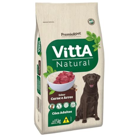 Ração Vitta Natural p/ Cães Adulto Sabor Carne 15 kg