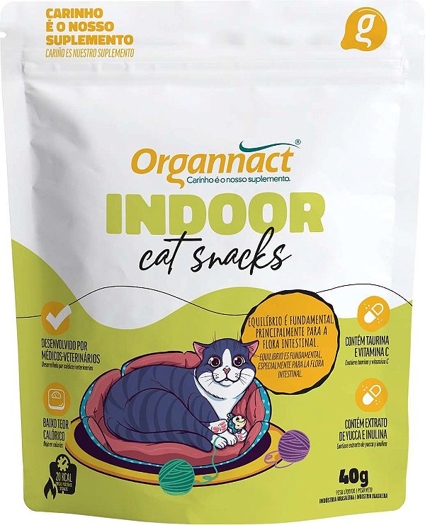 Indoor Cat Snacks Petiscos p/ Gatos 40 g