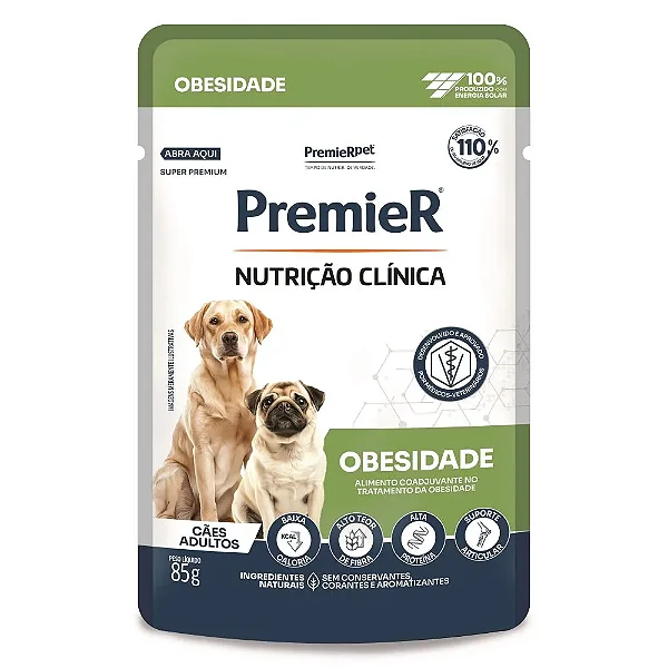 Ração Úmida Premier Nutrição Clínica Obesidade Cães Adultos 85 g