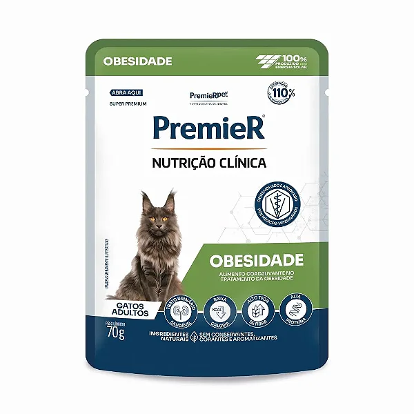 Ração Úmida Premier Nutrição Clínica Obesidade Gatos Cães Adultos 70 g