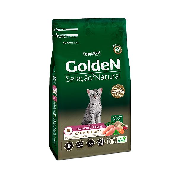 Ração GoldeN Seleção Natural p/ Gatos Filhotes Sabor Frango 1 kg