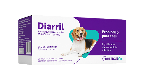 Diarril Probiótico p/ Cães c/ 5 flaconetes de 5 ml
