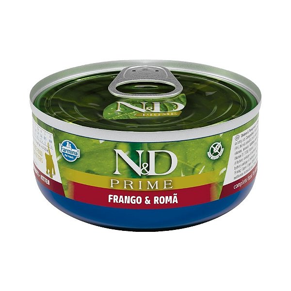Patê N&D Prime p/ Gatos Filhotes Frango e Romã 70 g