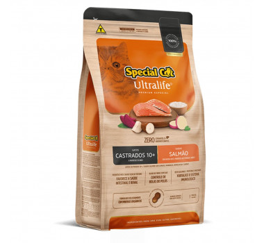 Ração Special Cat Ultralife Gatos Castrados 10+ Salmão c/ batata doce - 1 kg
