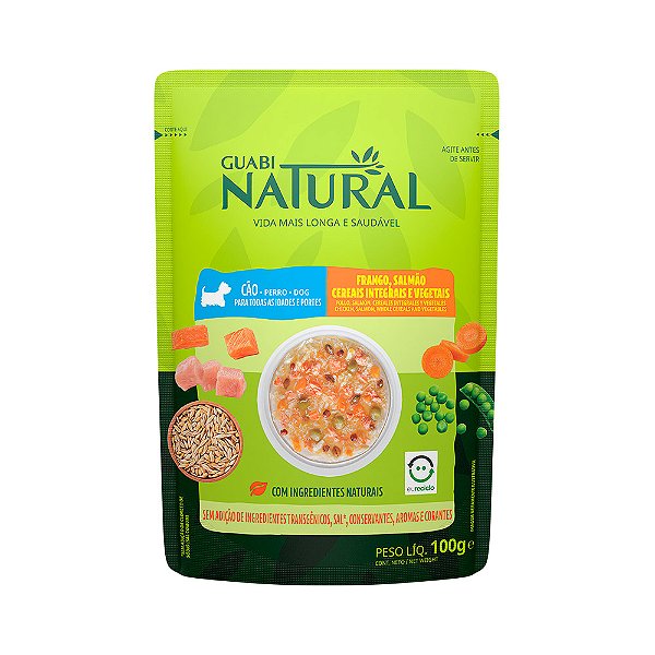 Ração Úmida Guabi Natural p/ Cães Adultos Salmão & Frango 100 g