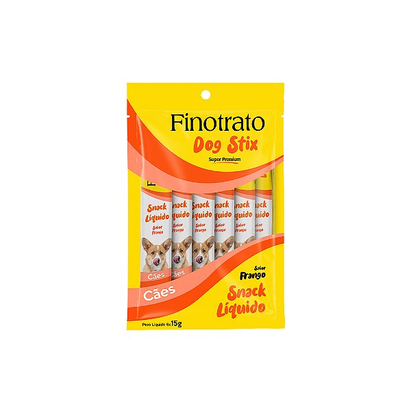 Patê Dog Stix FinoTrato Sabor Frango p/ Cães c/ 6 Un de 15g