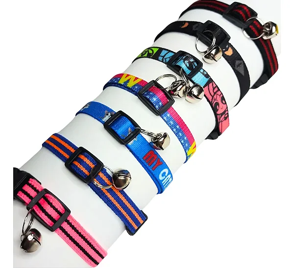 Coleira Elástica p/ Cães e Gatos c/ Guizo