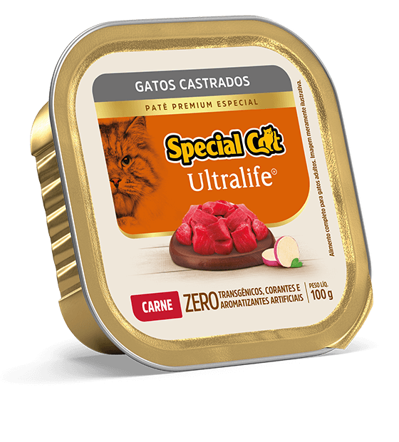 Patê Special Cat Ultralife Gatos Castrados Carne e Batata-Doce 100 g.