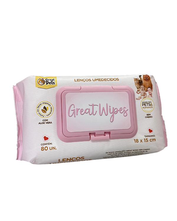 Lenço Umedecido - Great Wipes c/ 80 unidades