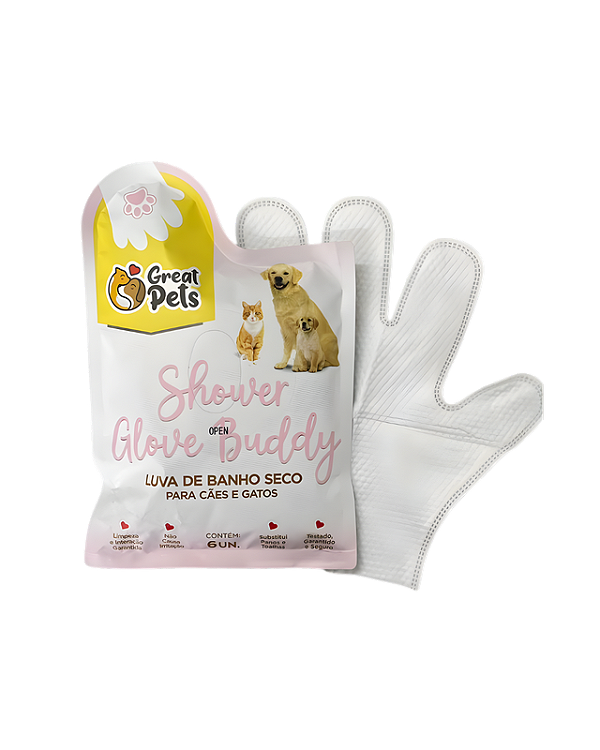 Luva p/ Banho Seco - Shower Glove Clean Buddy c/ 6 unidades