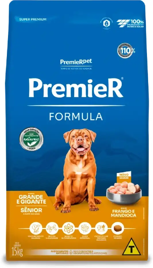 Ração Premier Formula p/ Cães Adulto Raças G/GG Senior  Sabor Frango 15 kg