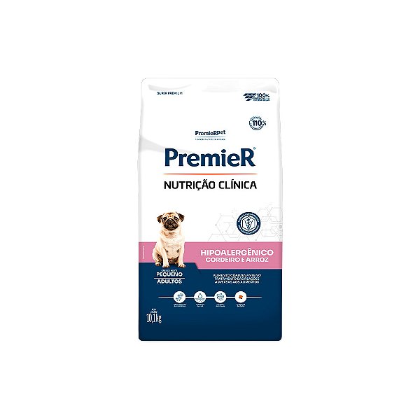 Ração Premier Nutrição Clínica Hipoalergênico p/ Cães Porte Pequeno Cordeiro c/ 10,1 kg