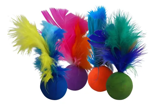 Bola P/ Gato Macica Com Pena